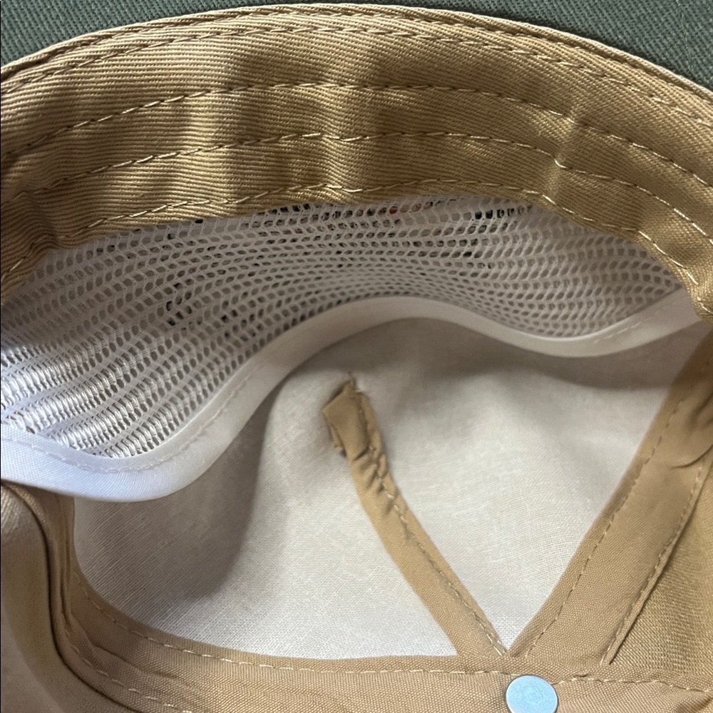 Poncho Outdoors Tan and Green Snapback Hat - Picture 9 of 9